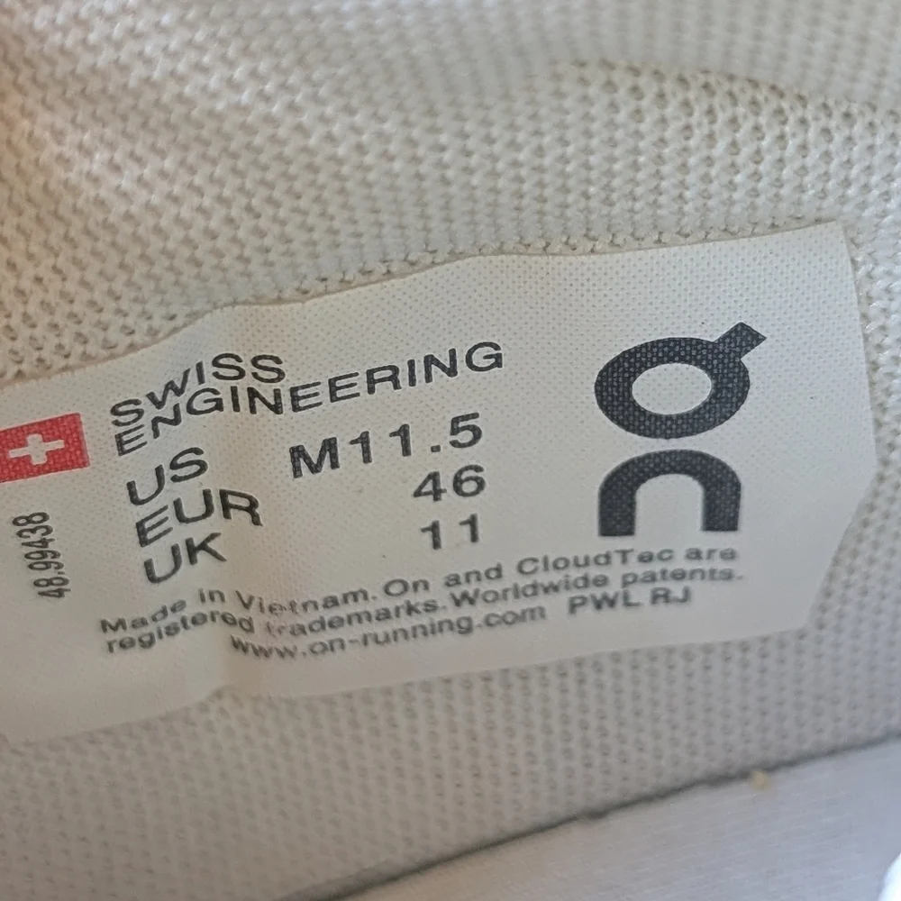 On Running Men's The Roger Centre Court White Gum Sneaker Shoe Sz 11.5 Pre-owned - Picture 14 of 15